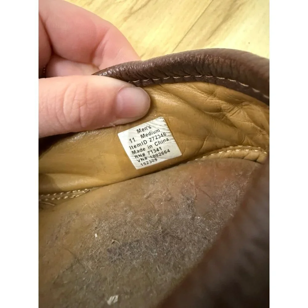 L.L.Bean Men’s Brown Leather Slip-On Shoes Size 11